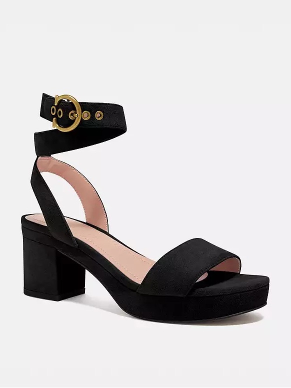 Coach Women's Serena Suede Black Sandals Women’s 7B